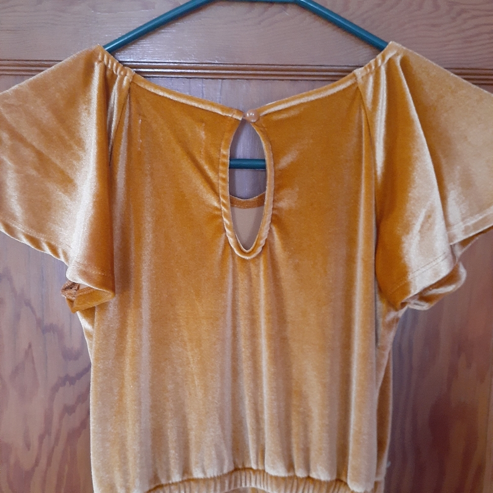 Velvety Feel! Beautiful Gold Girl's Jumpsuit